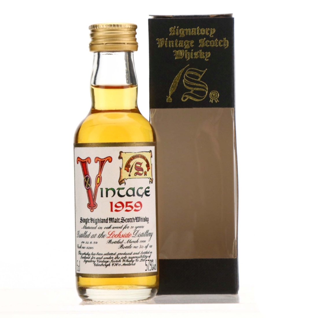 Lochside 1959 Signatory Vintage 31 Year Old Miniature / Signed by Andrew Symington
