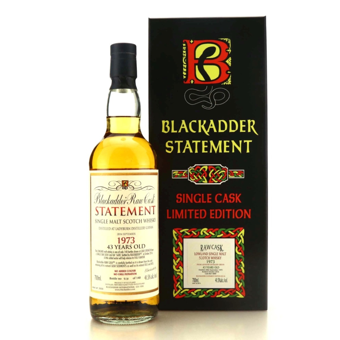 Ladyburn 1973 Blackadder Raw Cask Statement 43 Year Old