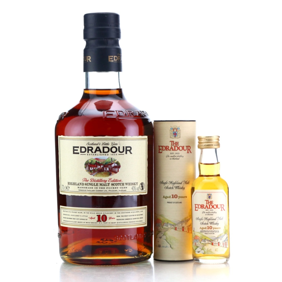 Edradour 10 Year Old Distillery Edition / includes 1990s Miniature