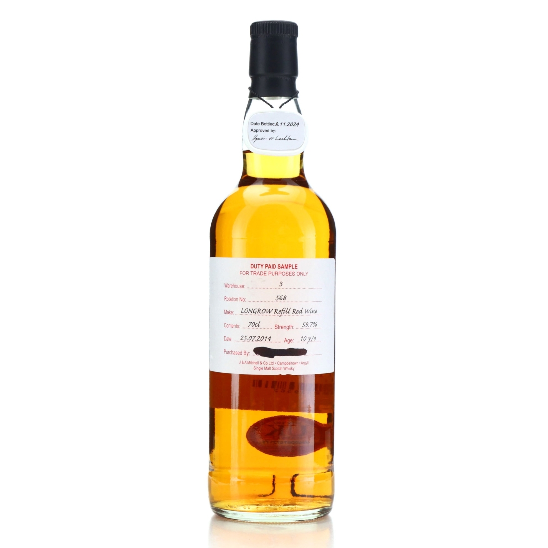 Longrow 2014 Duty Paid Sample 10 Year Old / Refill Red Wine