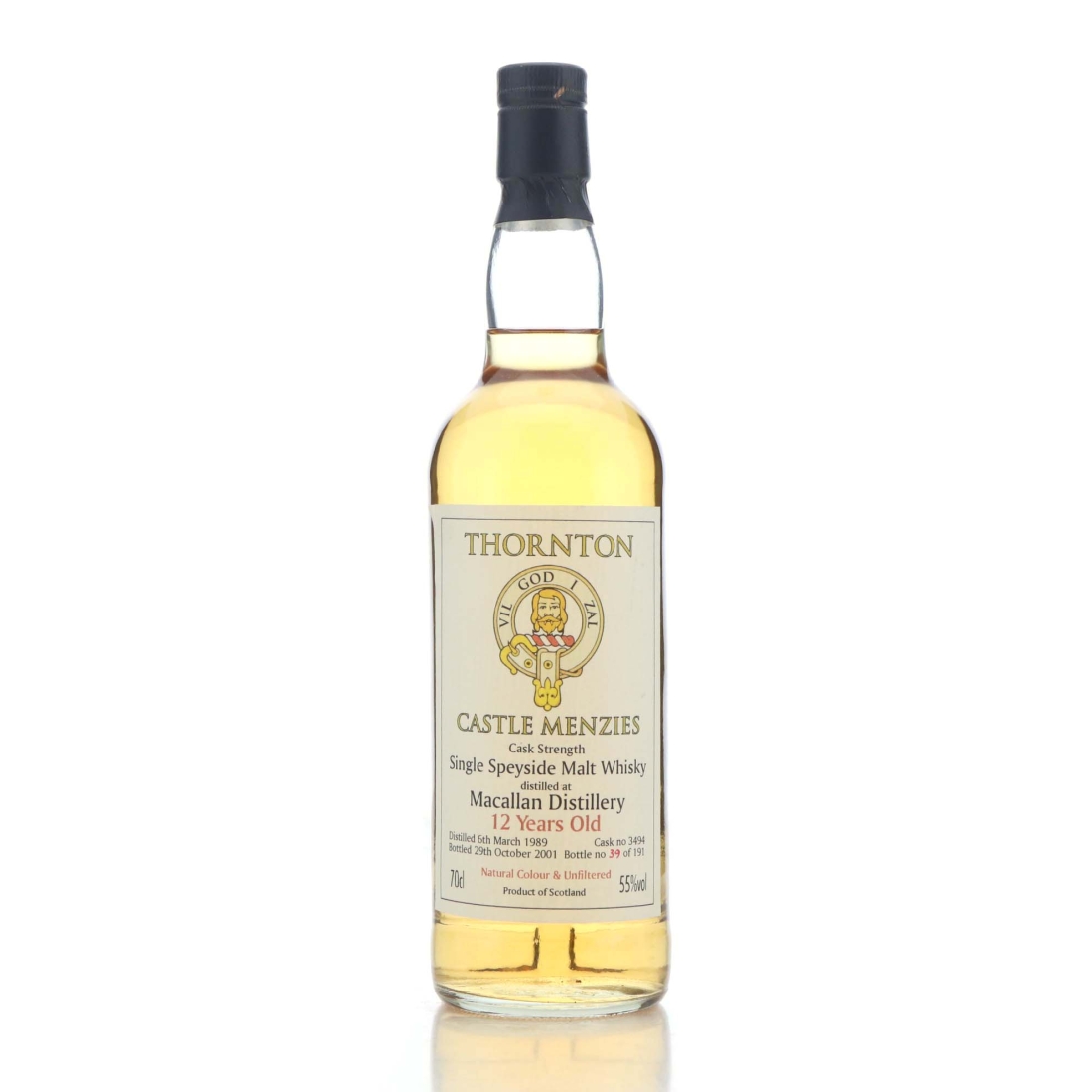 Macallan 1989 Thornton 12 Year Old / Castle Menzies