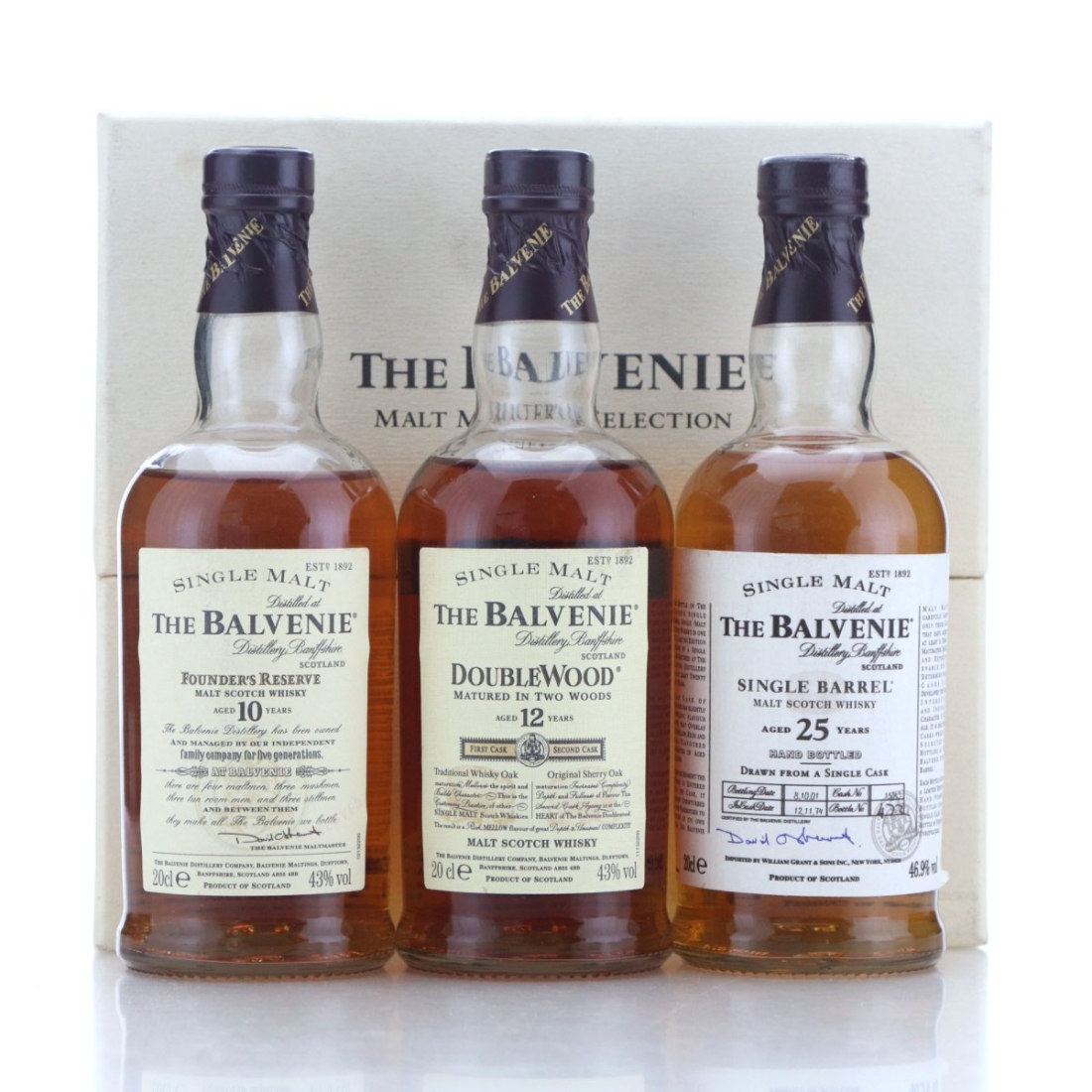 Balvenie Malt Master's Selection 3 x 20cl / includes 1974