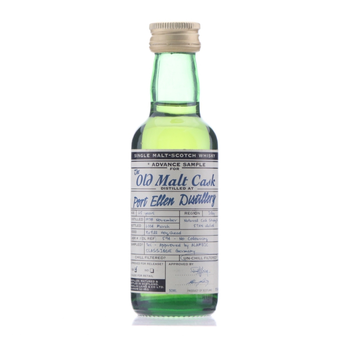 Port Ellen 1978 Douglas Laing 25 Year Old Advance Sample Miniature / Alambic Classique