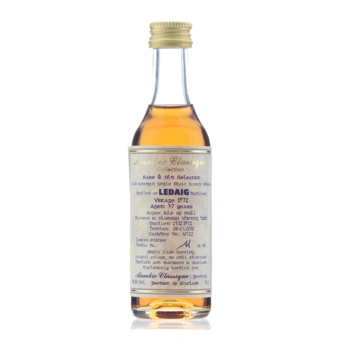 Ledaig 1972 Alambic Classique 37 Year Old Miniature