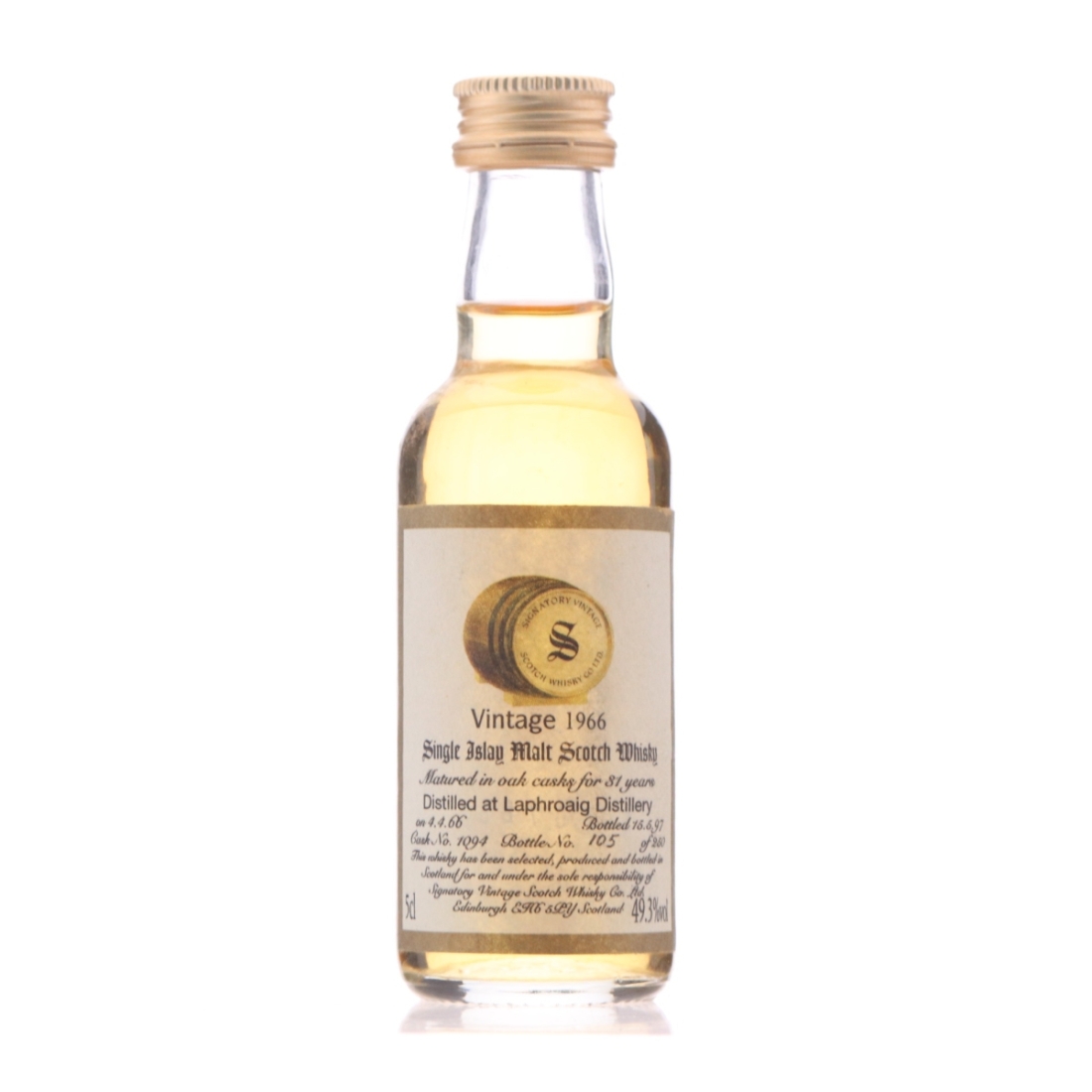 Laphroaig 1966 Signatory Vintage 31 Year Old #1094 Miniature