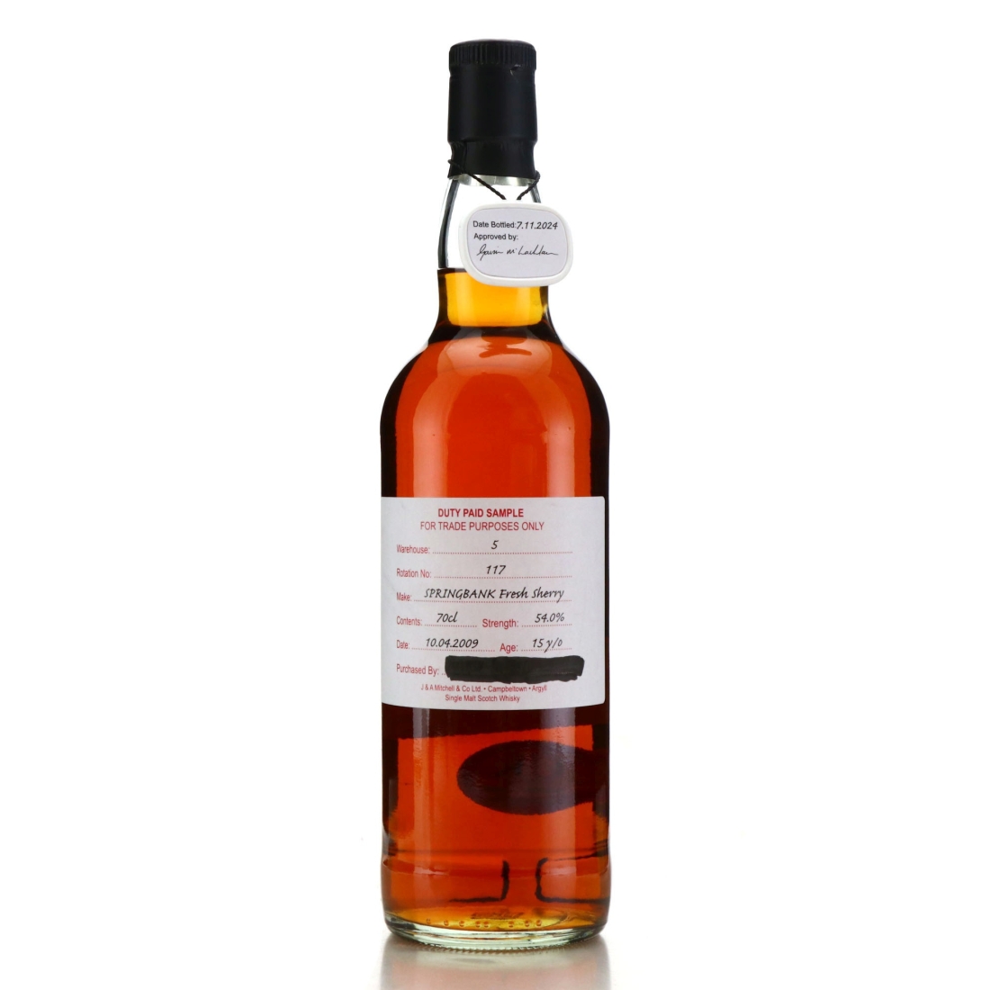 Springbank 2009 Duty Paid Sample 15 Year Old / Fresh Sherry