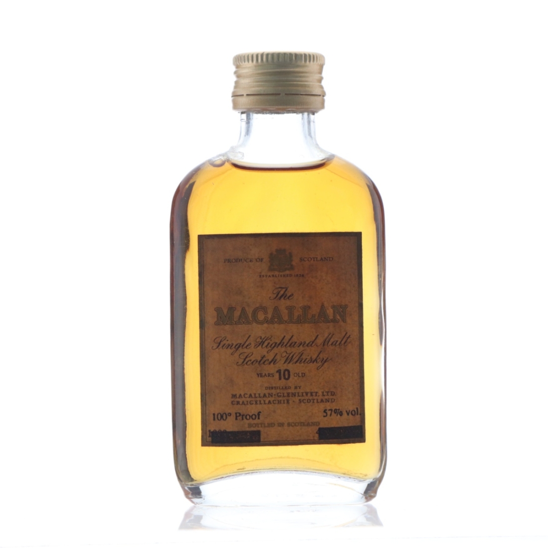 Macallan 10 Year Old Gordon and MacPhail 100 Proof Miniature 1970s