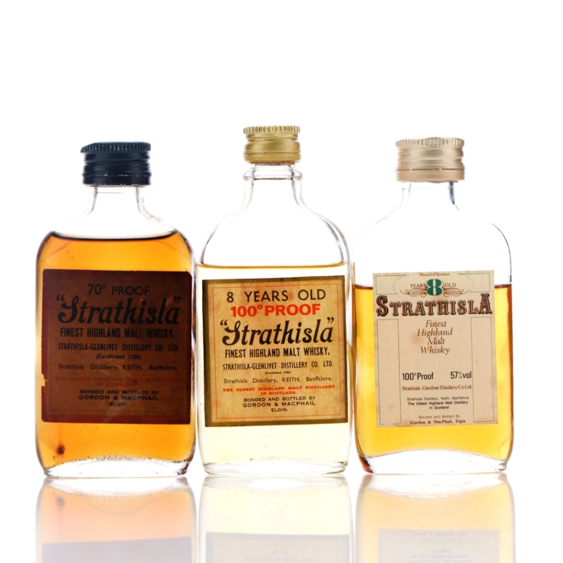 Strathisla Gordon and MacPhail Miniatures x 3 1970s-80s