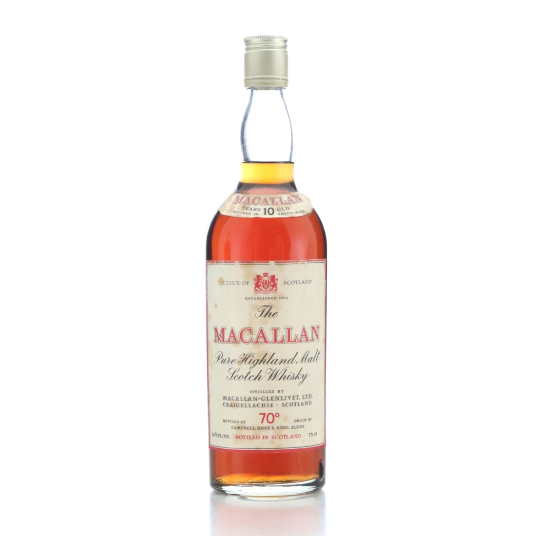 Macallan 10 Year Old Gordon and MacPhail 70 Proof 1970s