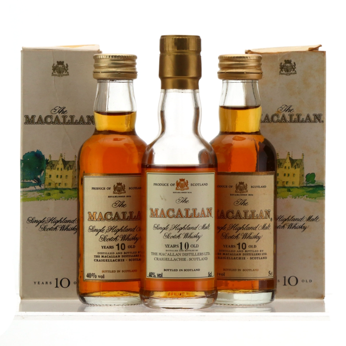 Macallan 10 Year Old 3 x Miniature 1990s