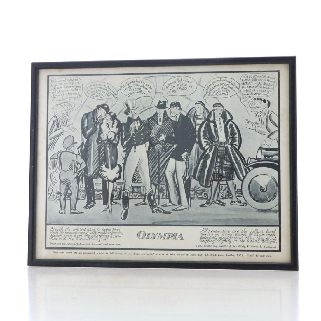 Print Johnnie Walker Olympia Motor Show Print 1920s Framed