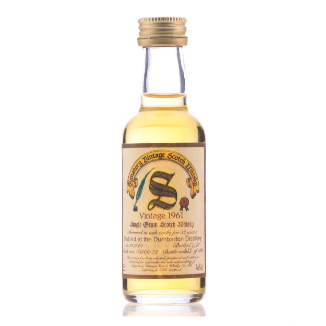 Image for Dumbarton 1961 Signatory Vintage 32 Year Old Miniature