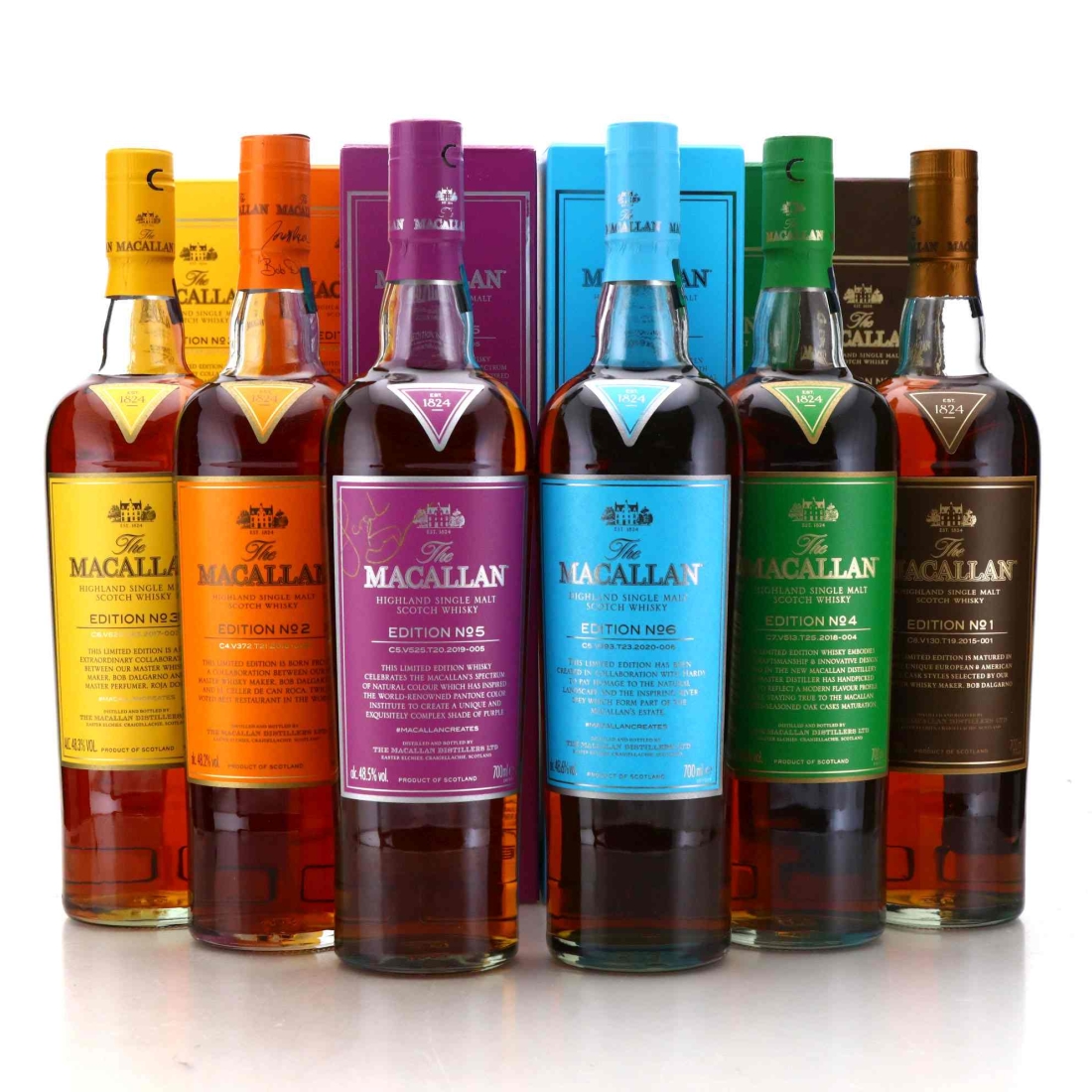 Macallan Edition No.1-6 Collection 6 x 70cl / Edition No.5 Signed