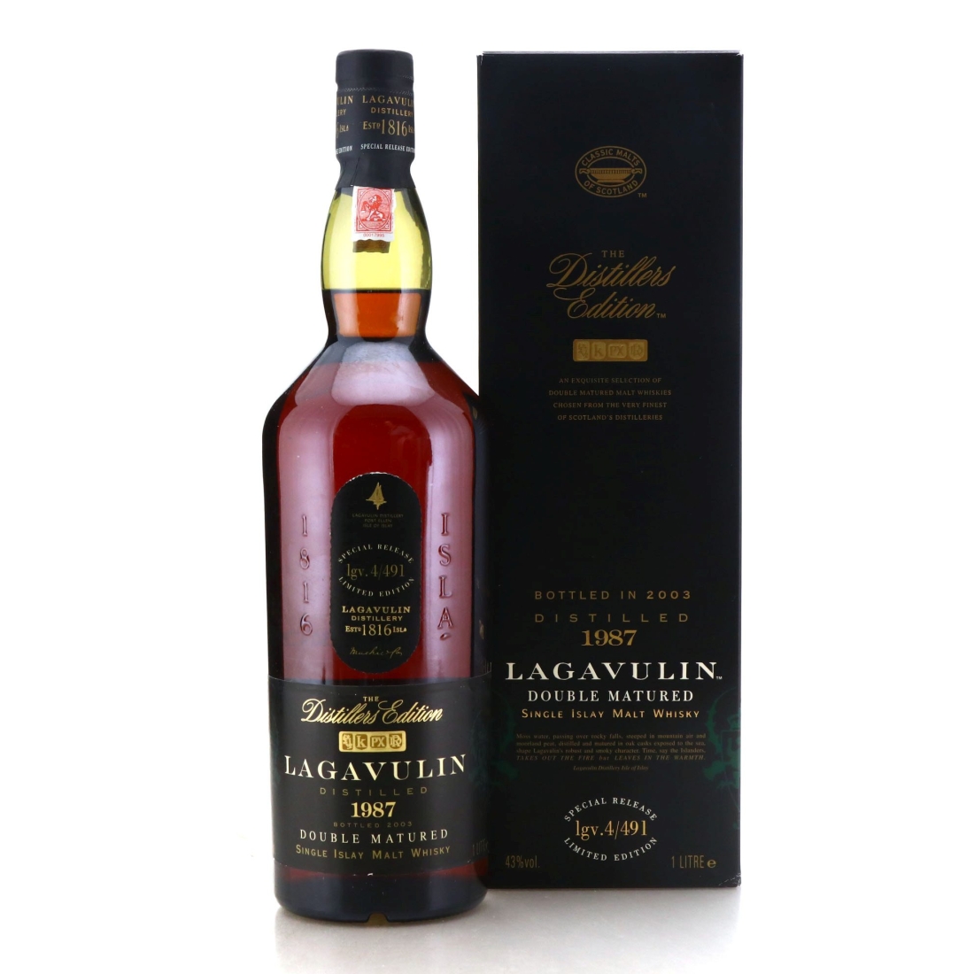 Lagavulin 1987 Distillers Edition lgv.4/491 1 Litre