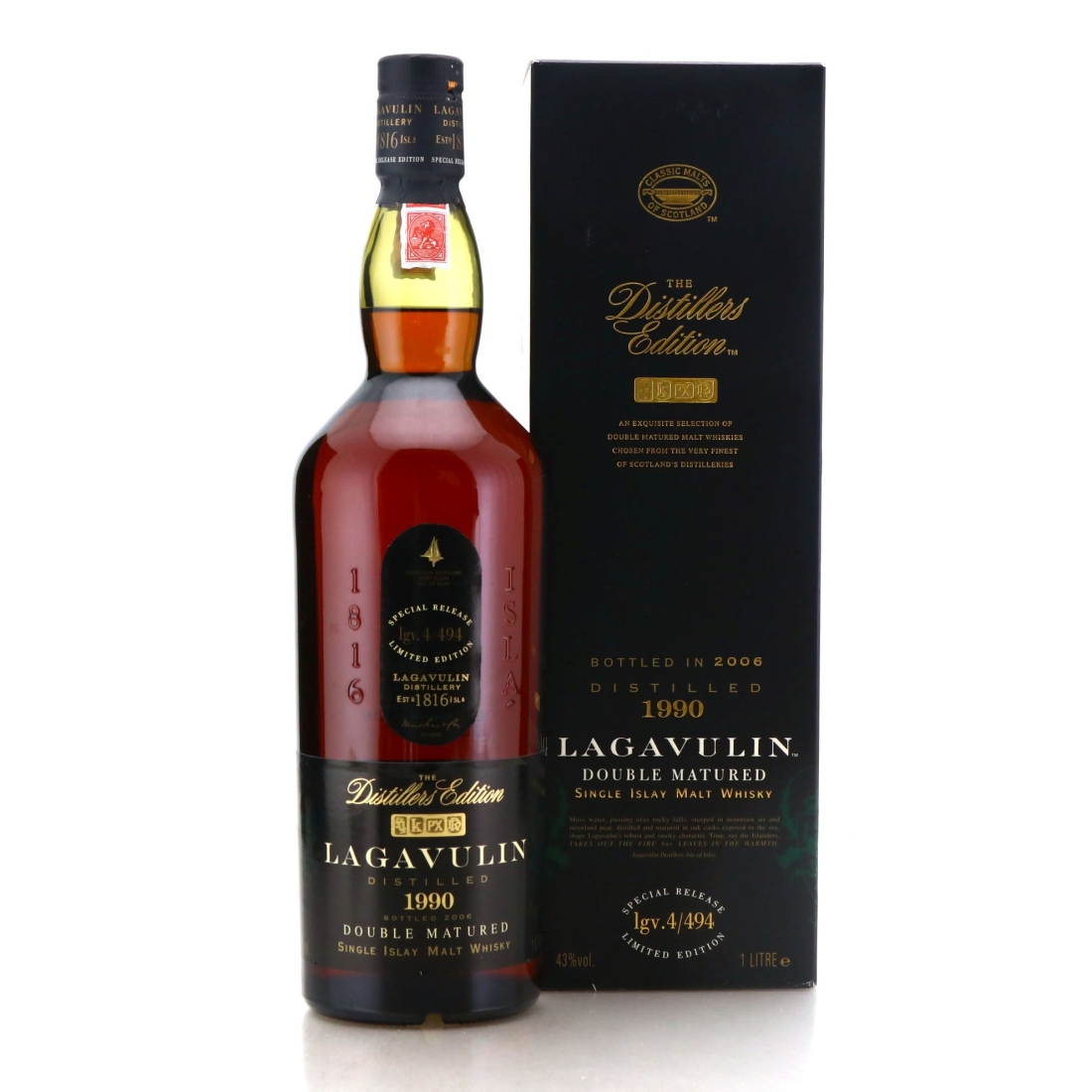 Lagavulin 1990 Distillers Edition lgv.4/494 1 Litre