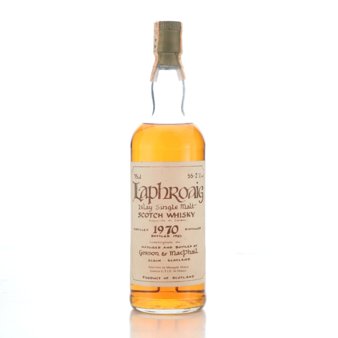 Laphroaig 1970 Gordon and MacPhail Cask Strength Celtic Label / Meregalli Import