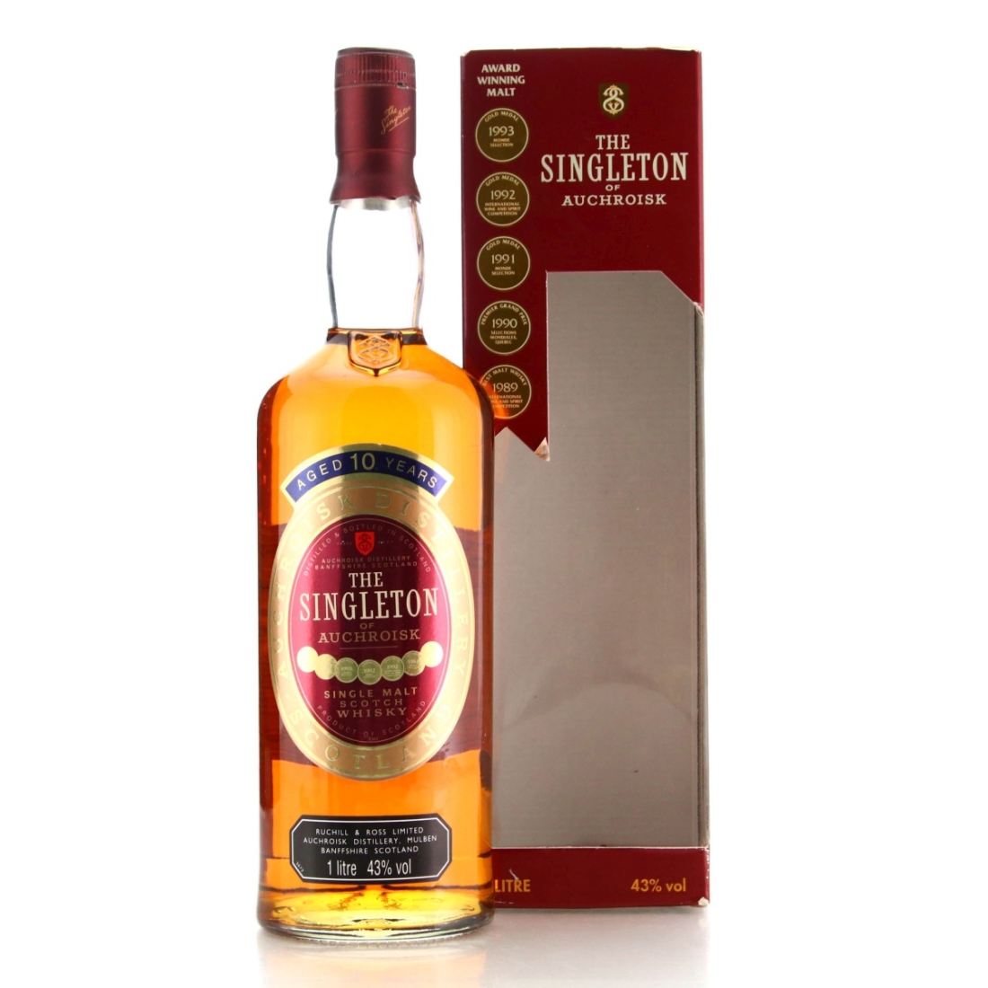 Singleton of Auchroisk 10 Year Old 1980s 1 Litre