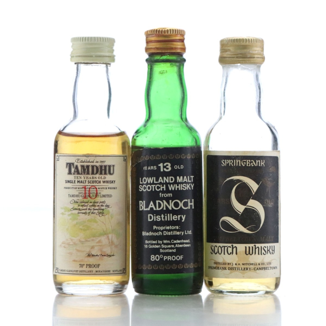 Scotch Whisky Miniature x 3 / includes Springbank