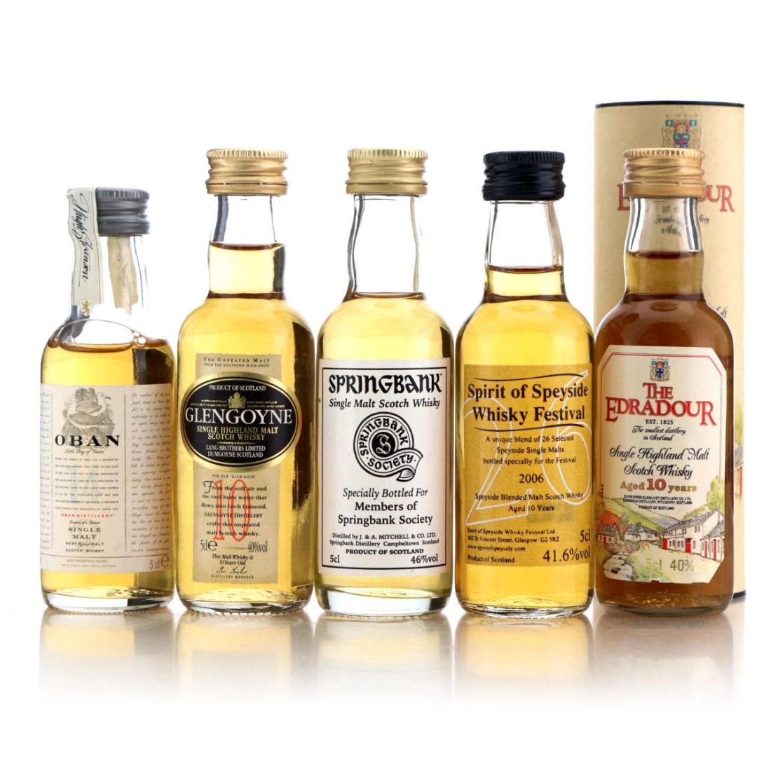 Scotch Whisky Miniature x 5 / includes Springbank