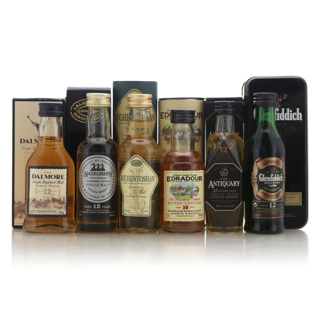 Scotch Whisky Miniature x 6 / includes Hazelburn