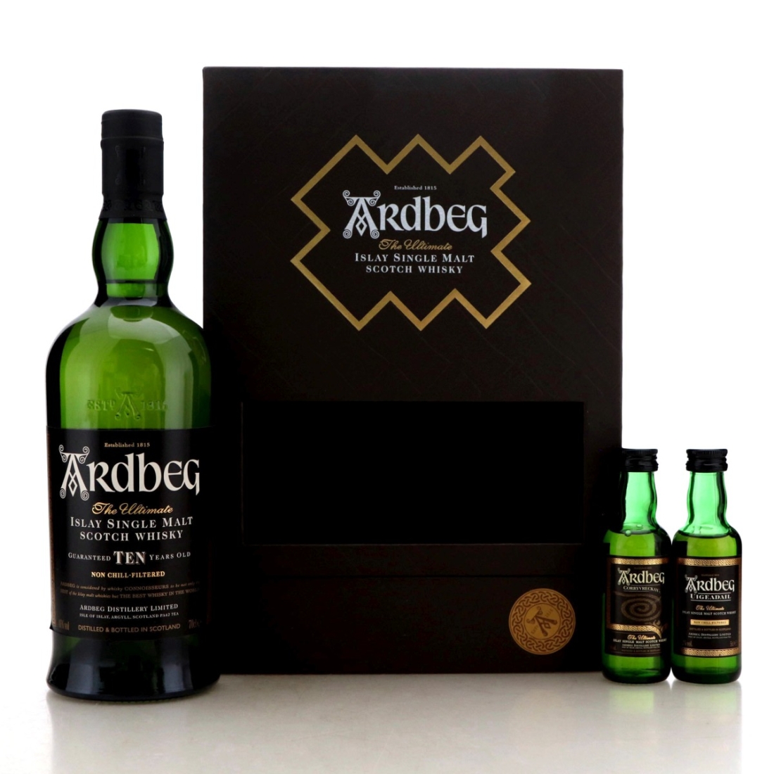 Ardbeg 10 Year Old Gift Pack with Uigeadail & Corryvreckan Miniatures