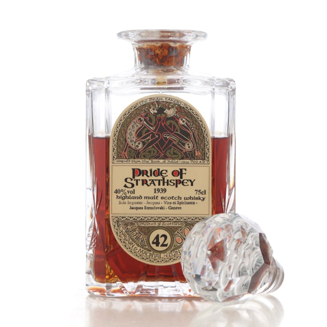 Pride of Strathspey 1939 Gordon and MacPhail 42 Year Old ' Book of Kells' Decanter