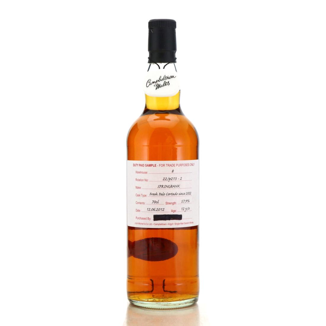 Springbank 2012 Duty Paid Sample 12 Year Old / Fresh Palo Cortado