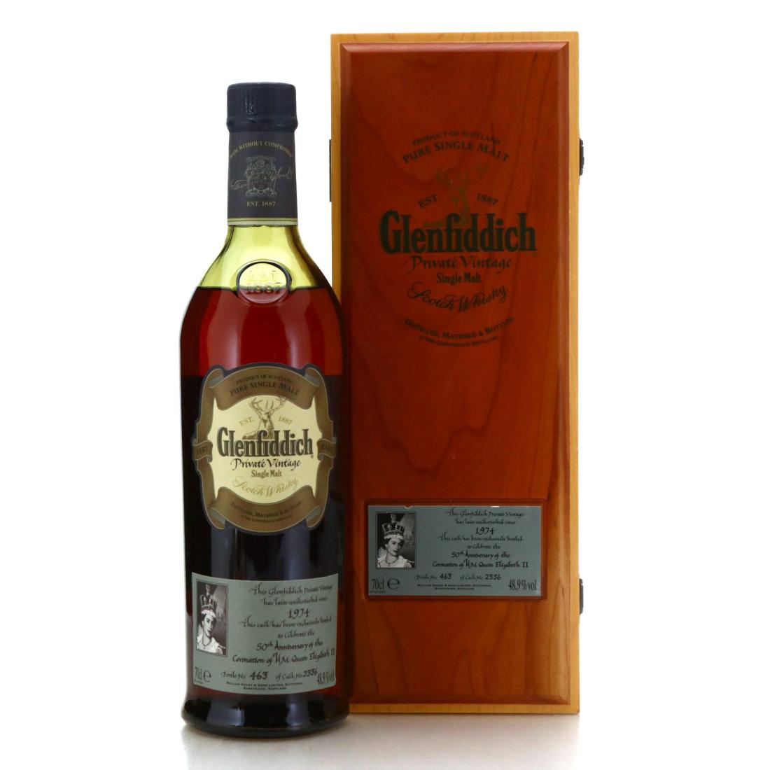 Glenfiddich 1974 Private Vintage 50th Anniversary Of The Coronation Of H M Queen Elizabeth Ii