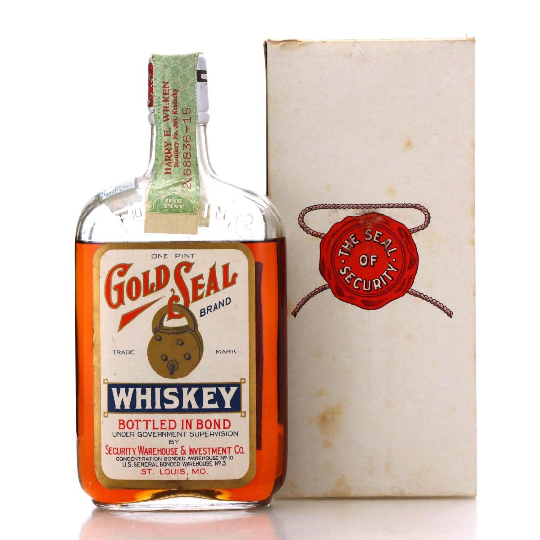 Gold Seal 1917 Bottled in Bond Whiskey Pint Prohibition Era Bottling