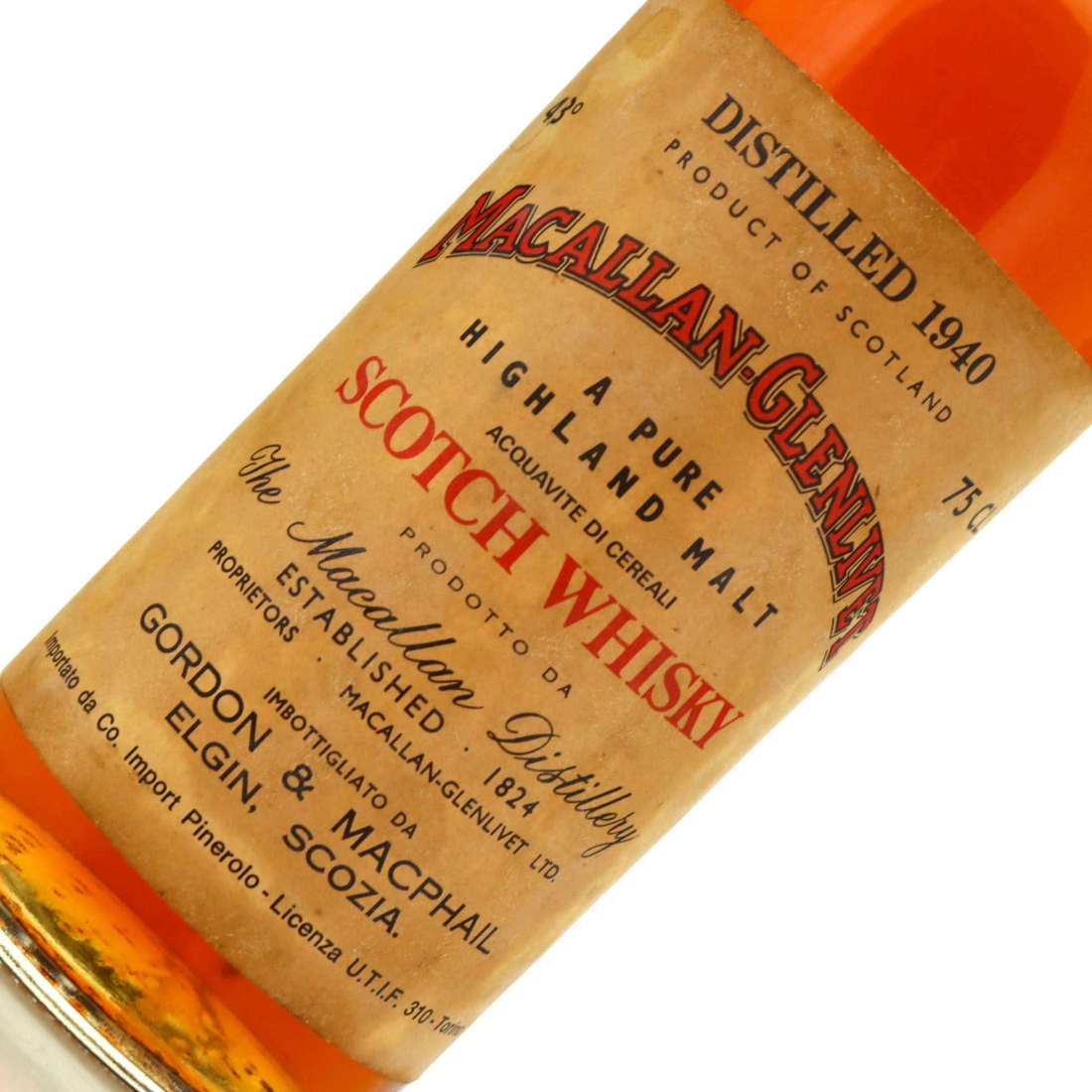 Image for Macallan 1940 Gordon and MacPhail 33 Year Old / Co. Pinerolo Import