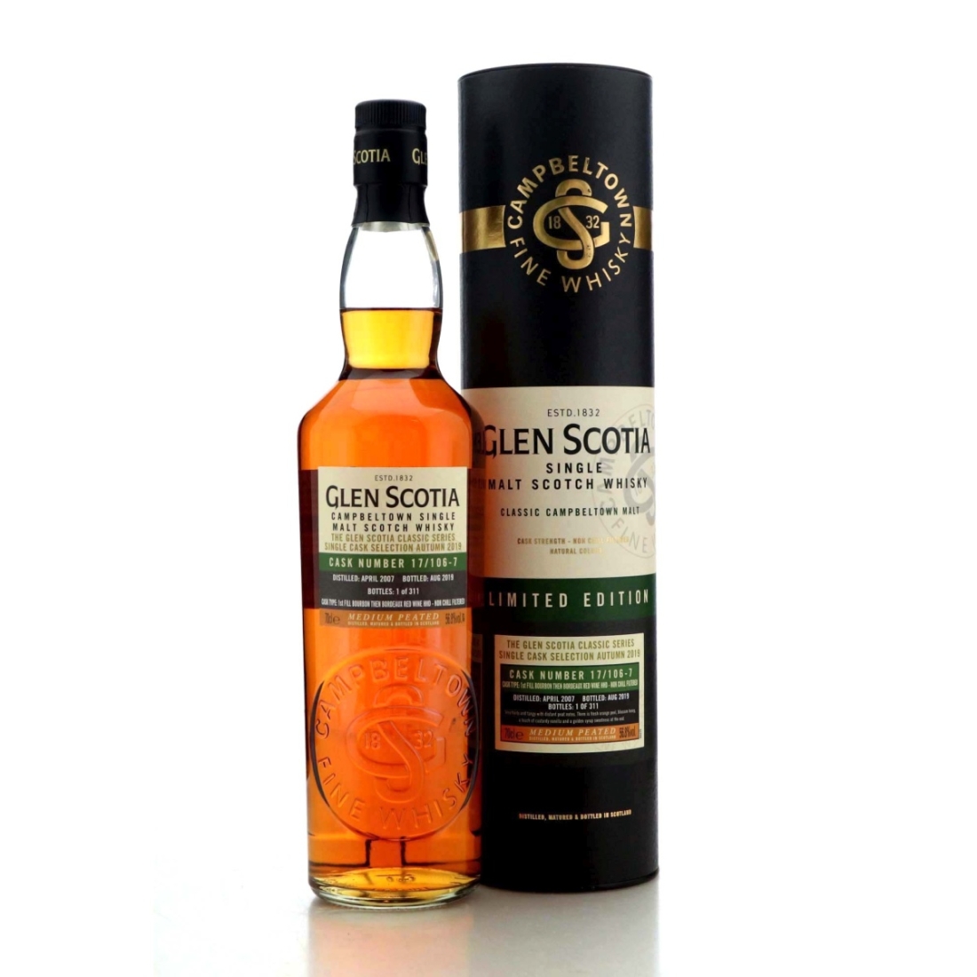 Glen Scotia 2007 Single Bordeaux Cask Finish #17/106-7 / Autumn 2019