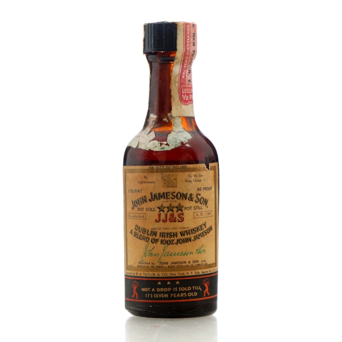 John Jameson Three Star 7 Year Old Miniature 1950s / US Import