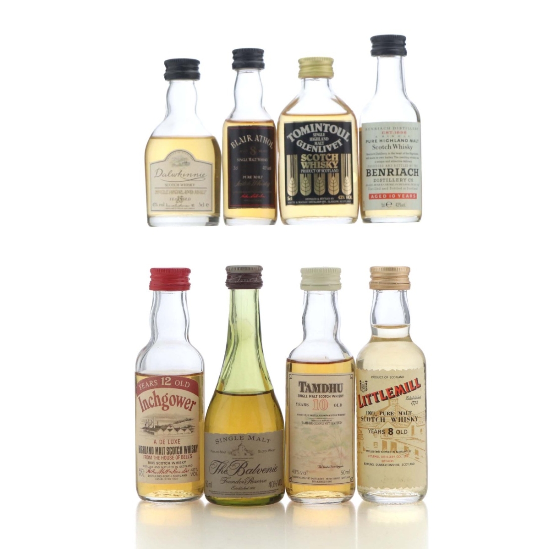 Scotch Whisky Miniature x 8 / includes Balvenie