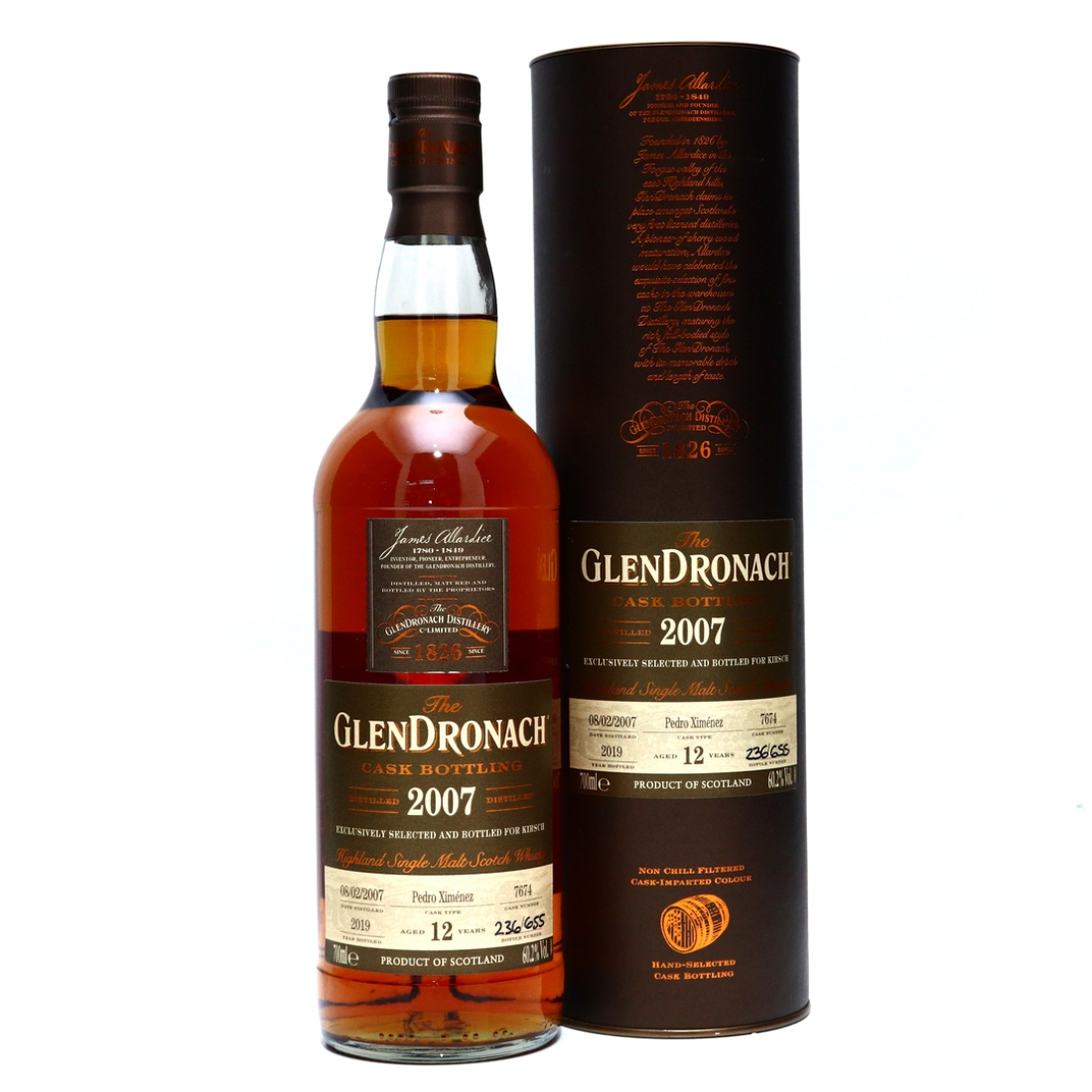 Glendronach 2007 Single PX Cask 12 Year Old #7674 / Kirsch Import