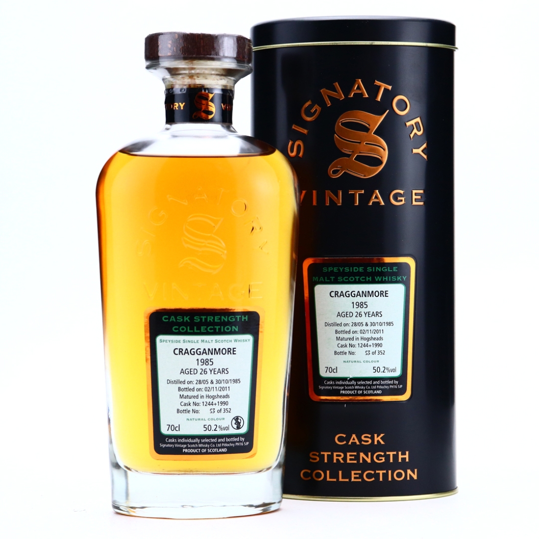 Cragganmore 1985 Signatory Vintage 26 Year Old Cask Strength