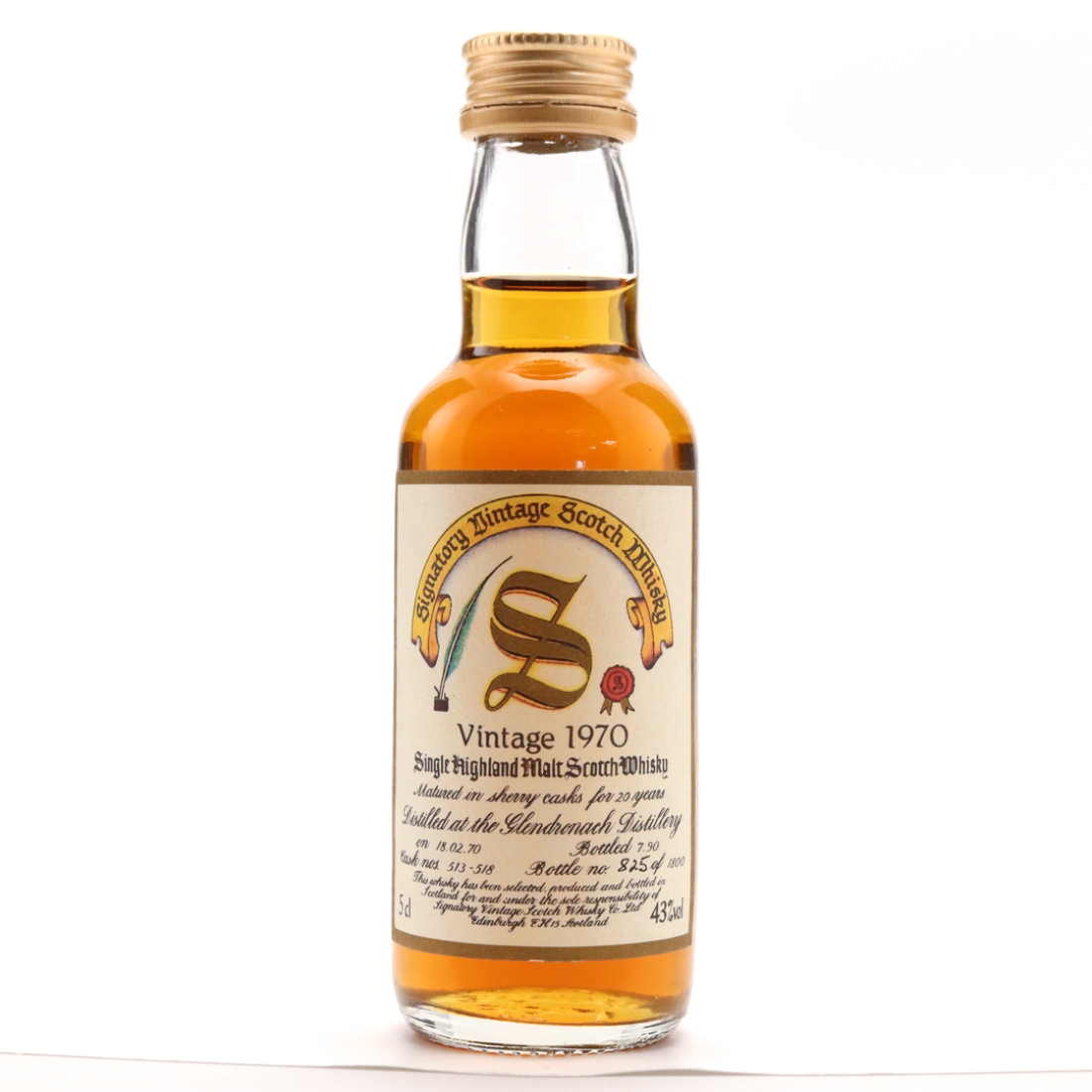 Glendronach 1970 Signatory Vintage 20 Year Old Miniature