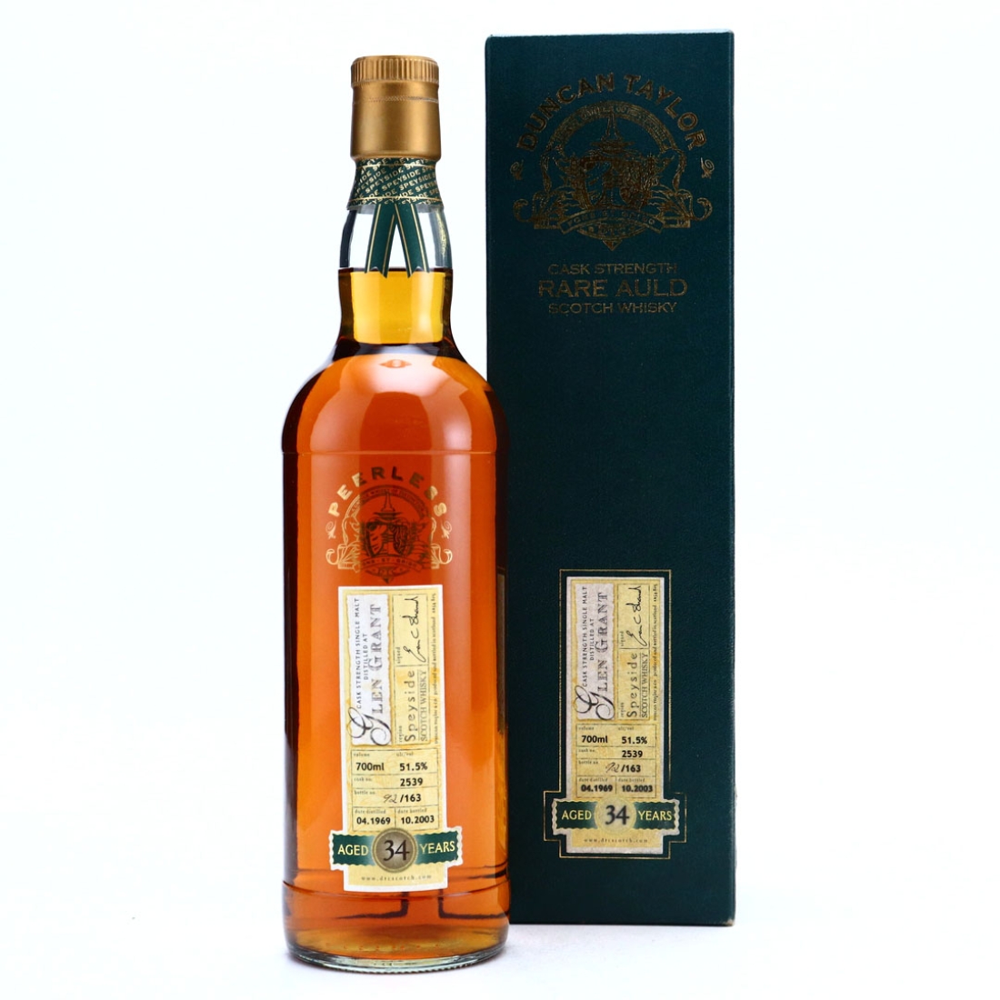 Glen Grant 1969 Duncan Taylor 34 Year Old Dimensions