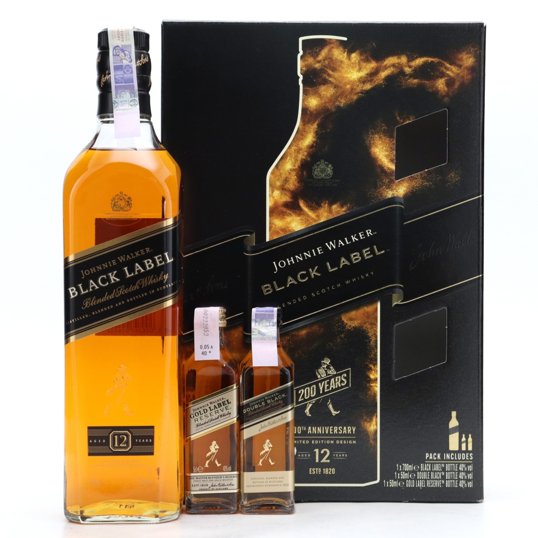 Johnnie Walker Black Label 12 Year Old 200th Anniversary Gift Pack