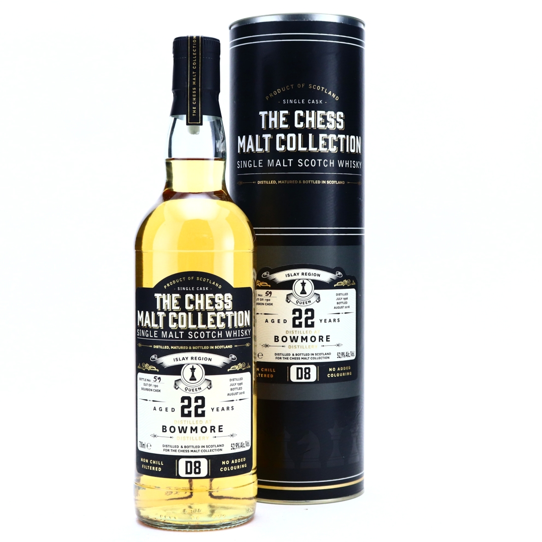 Bowmore 1996 Chess Malt Collection 22 Year Old / D8 Black Queen