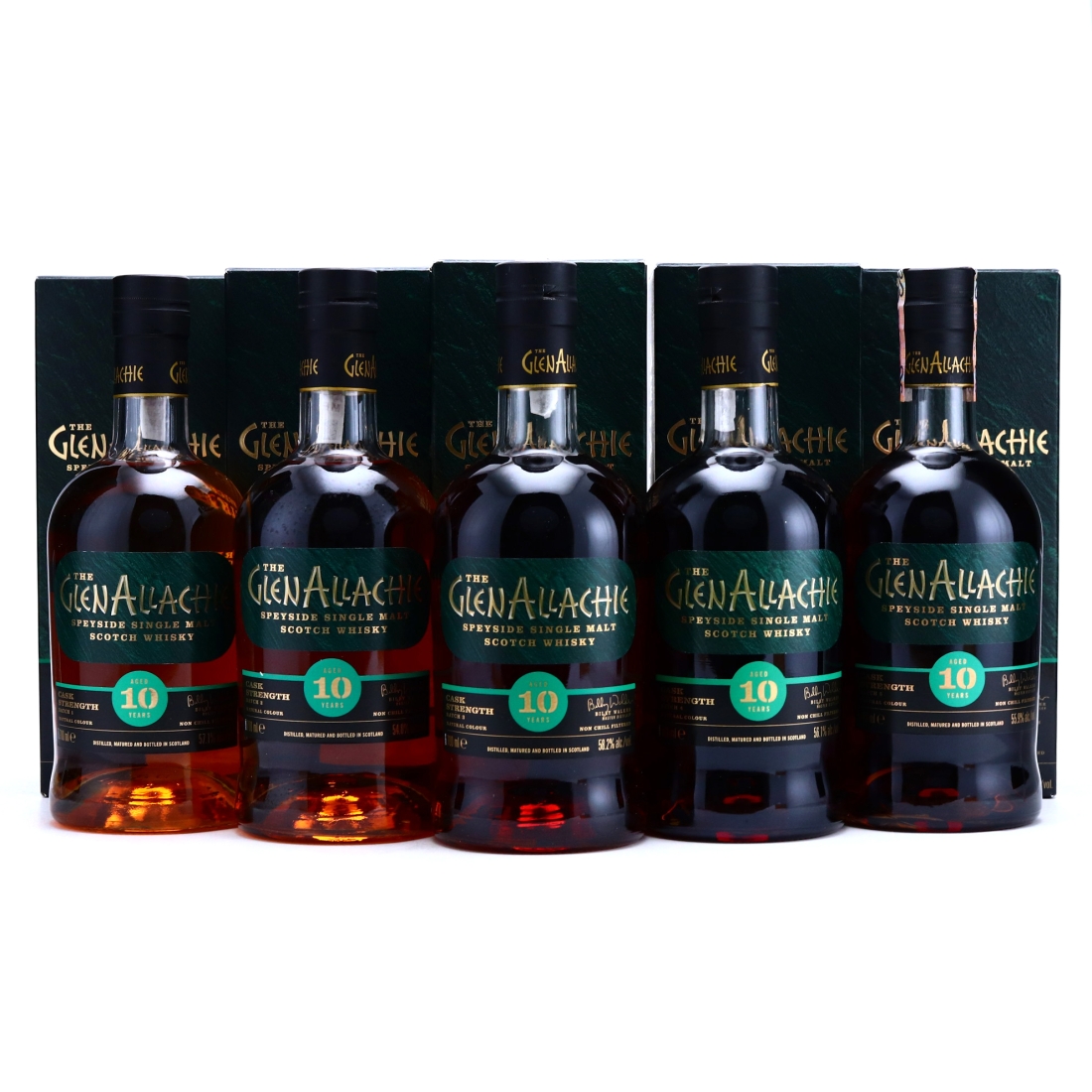 Glenallachie 10 Year Old Cask Strength Batch #1-5 5 x 70cl
