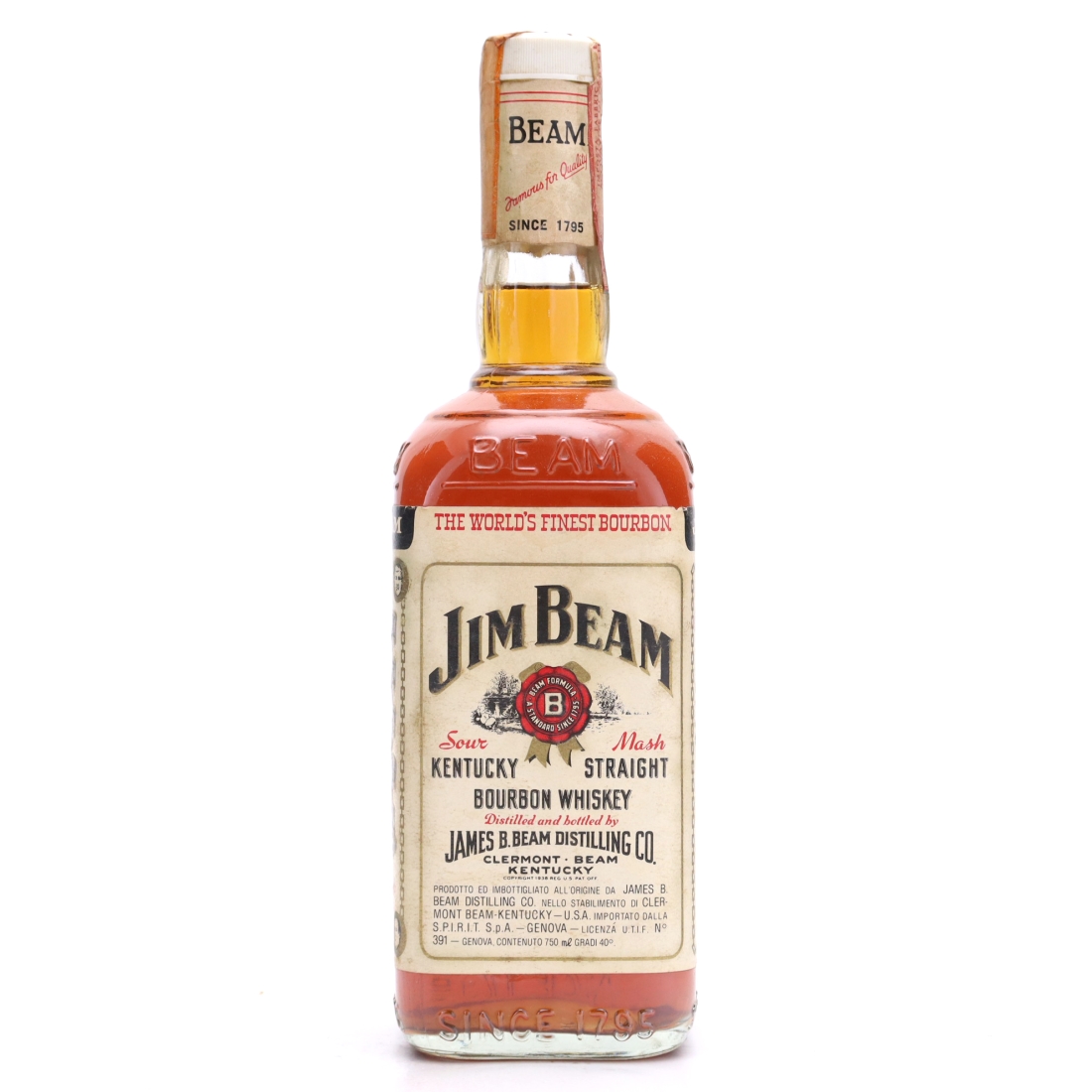 Jim Beam Bottled in Bond Bourbon 80 Proof 1977