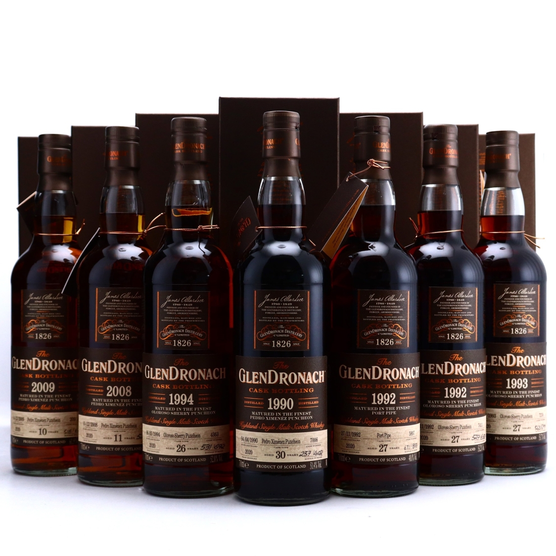Glendronach Single Cask Batch 18 Collection 7 x 70cl / European Releases