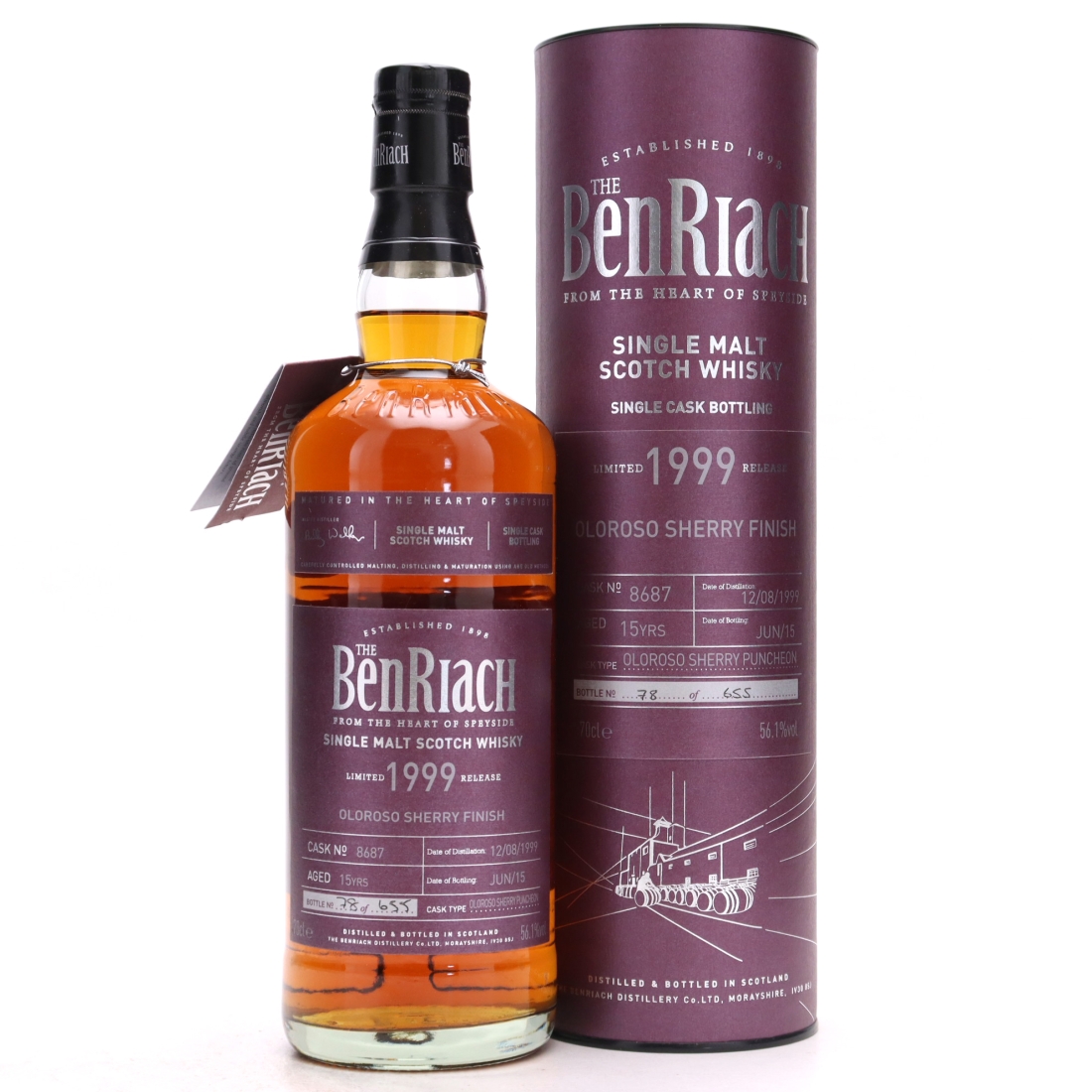 Benriach 1999 Single Oloroso Cask Finish 15 Year Old #8687