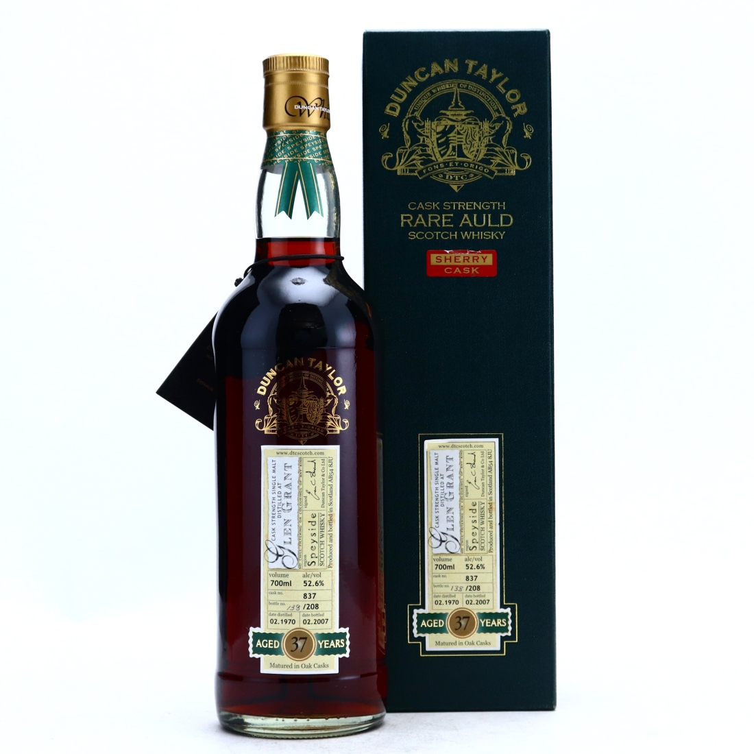 Glen Grant 1970 Duncan Taylor 37 Year Old Sherry Cask