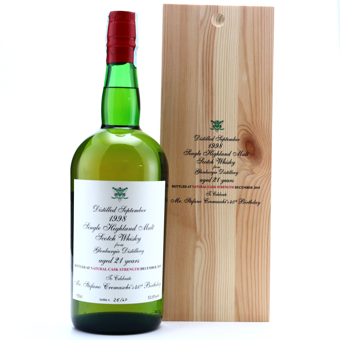 Glenburgie 1998 High Spirits 21 Year Old 1.5 Litre / Stefano Cremaschi 40th Birthday