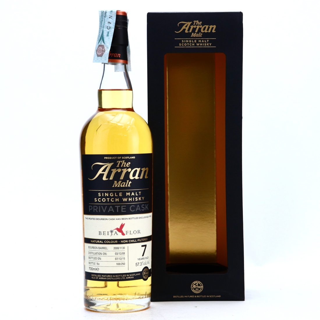Arran 2008 Single Bourbon Cask 7 Year Old #1130 / Beija-Flor