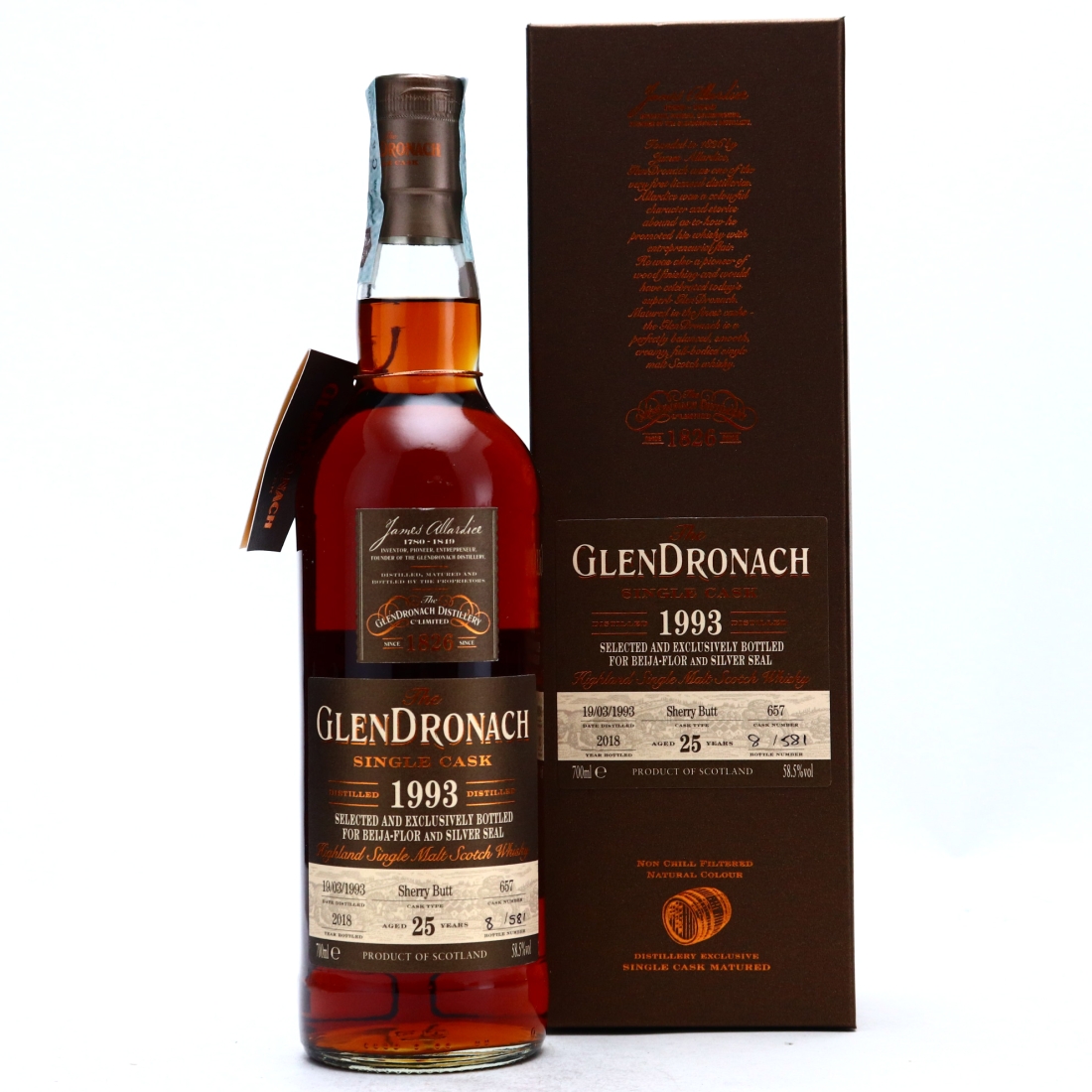 Glendronach 1993 Single Sherry Cask 25 Year Old #657 / Beija-Flor & Silver Seal