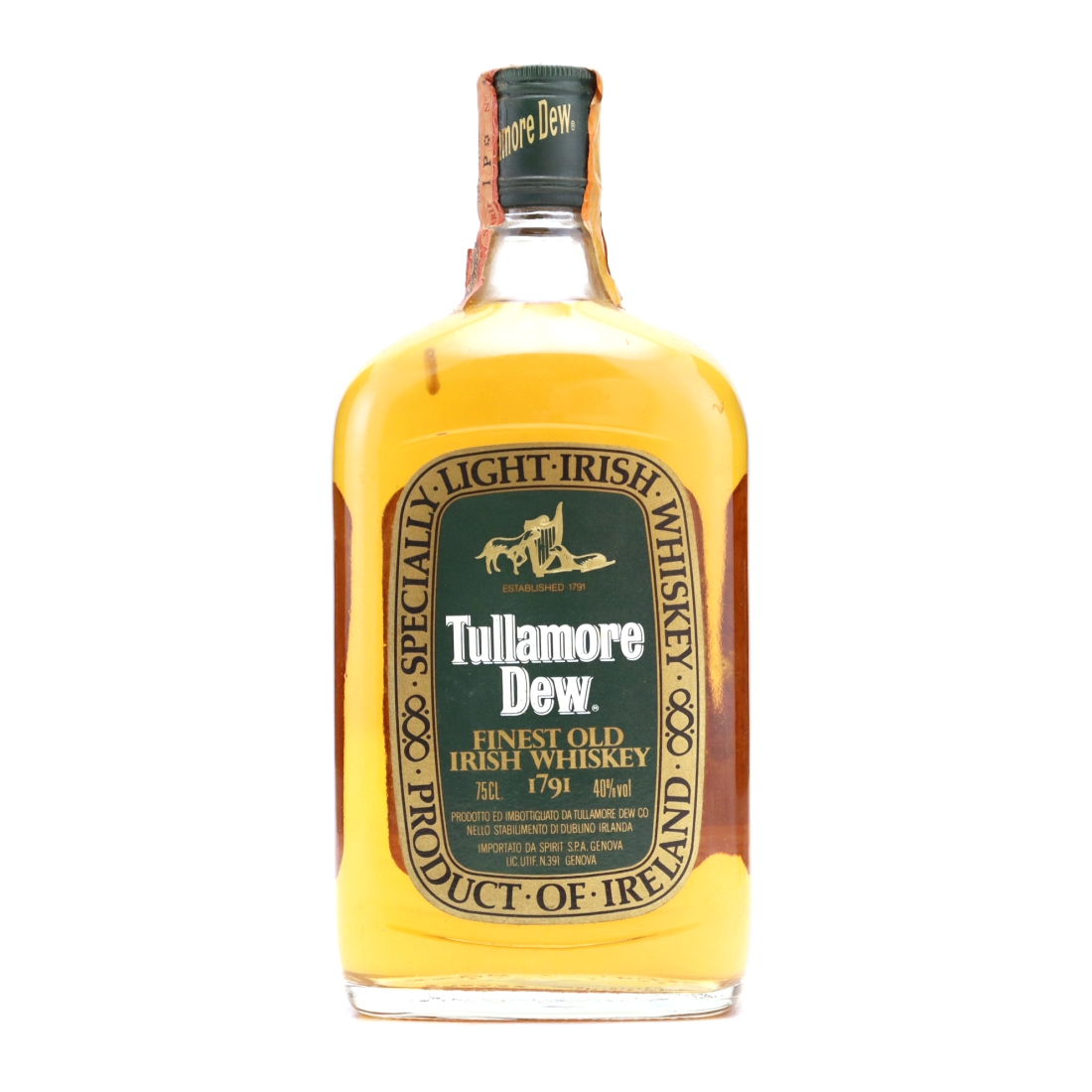 Tullamore Dew Finest Old Irish Whiskey 1980s