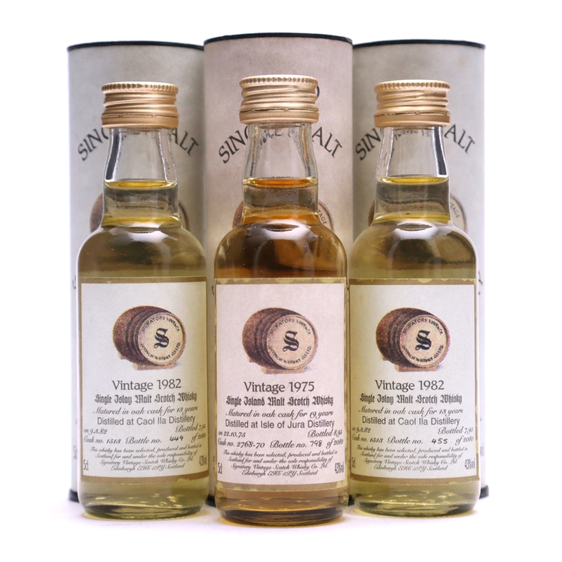 Island & Islay Signatory Vintage Miniatures x 3