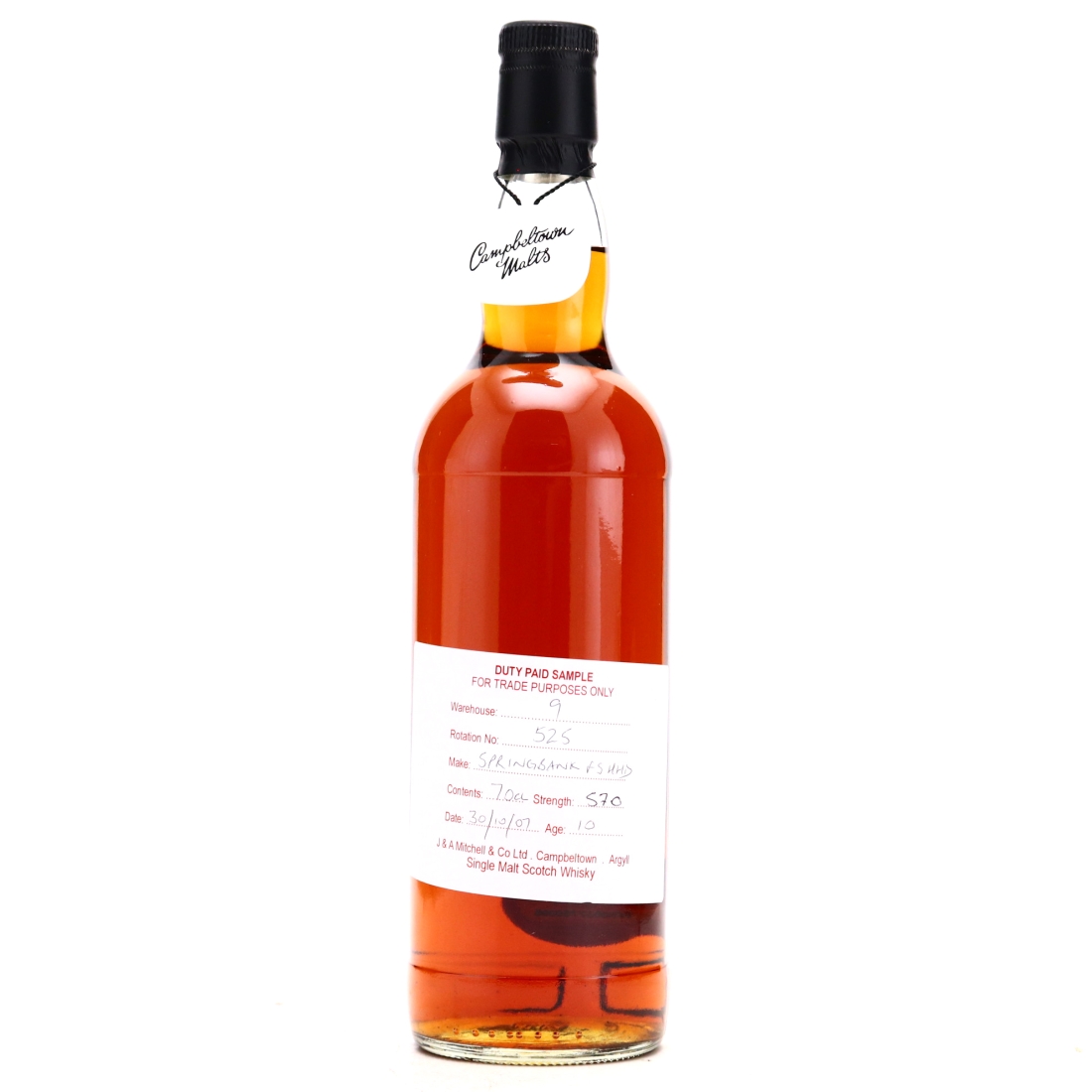 Springbank 2007 Duty Paid Sample 10 Year Old / Fresh Sherry Hogshead